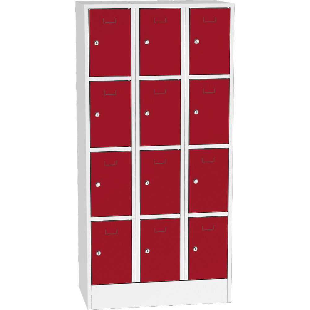 Schließfach-Stahlschrank SYSTEM SP1 COLOR | Feuerrot RAL 3000 | 300 | Zylinderschloss