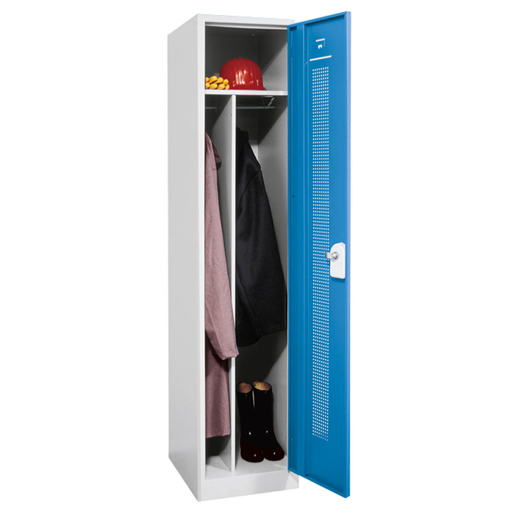 Garderoben-Stahlspind SP1 mit Sockel | Himmelblau RAL 5015