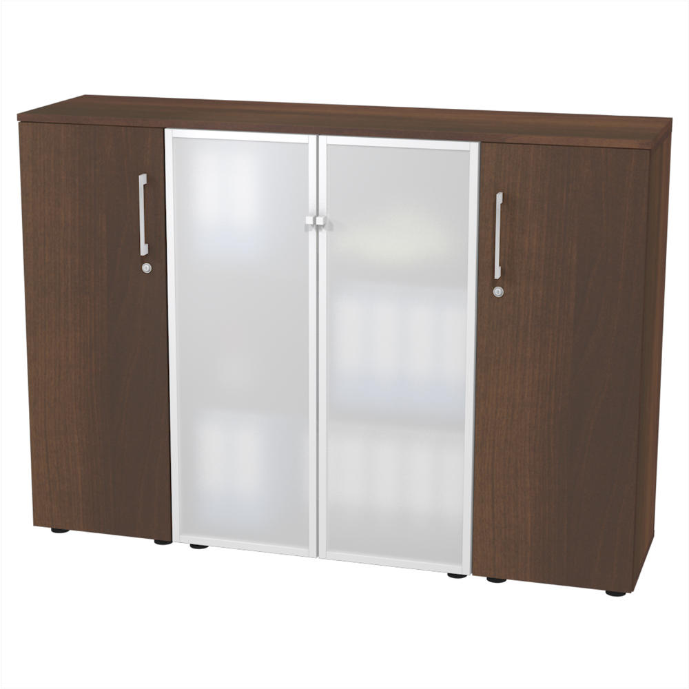 Sideboard mit Glastüren MANAGEMENT 2 | Nussdekor dunkel | Sideboard mit Glastüren