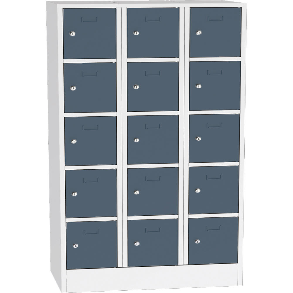 Schließfach-Stahlschrank SYSTEM SP1 COLOR | Blaugrau RAL 7031 | 400 | Zylinderschloss
