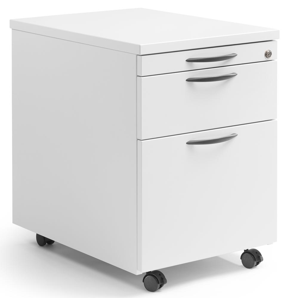 Rollcontainer MULTI MODUL | Weiß | 600 | 1 + 1 Schübe + 1 Hängeregistratur