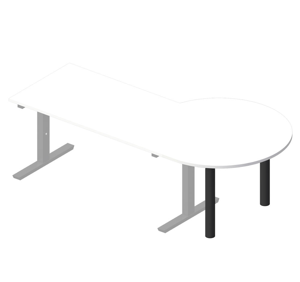 Anbauplatte 3/4 Kreis PROFI MODUL | Weiß | Tiefschwarz RAL 9005