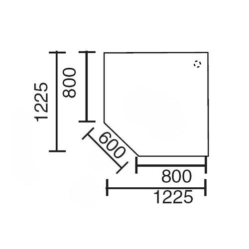 Verkettungsplatte MULTI MODUL | Buchedekor | Alusilber RAL 9006 | 90° Quadrat