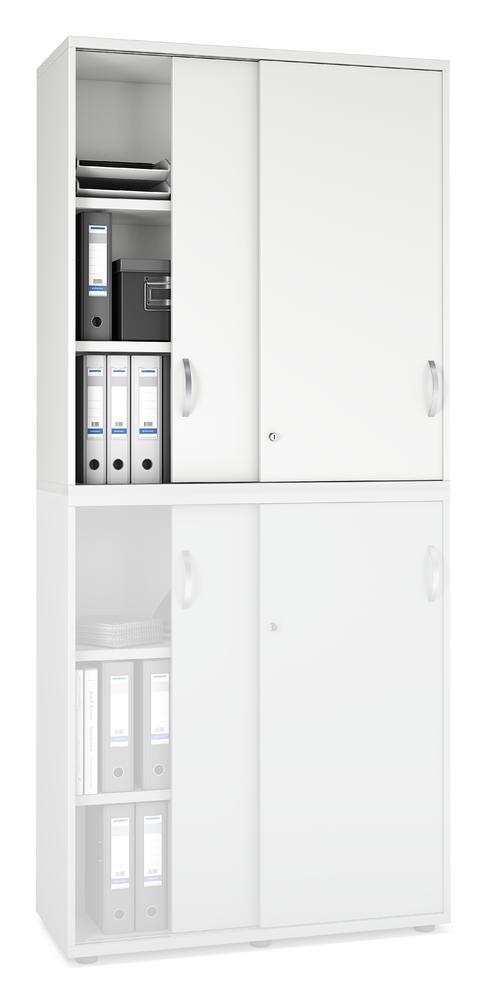 Schiebetüren-Aufsatzschrank PROFI MODUL | Weiß | 1000