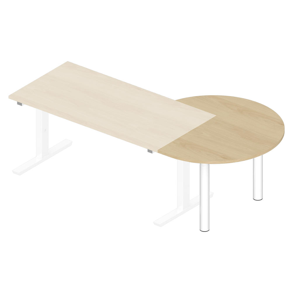 Anbauplatte 3/4 Kreis PROFI MODUL | Buchedekor | Weiß RAL 9016