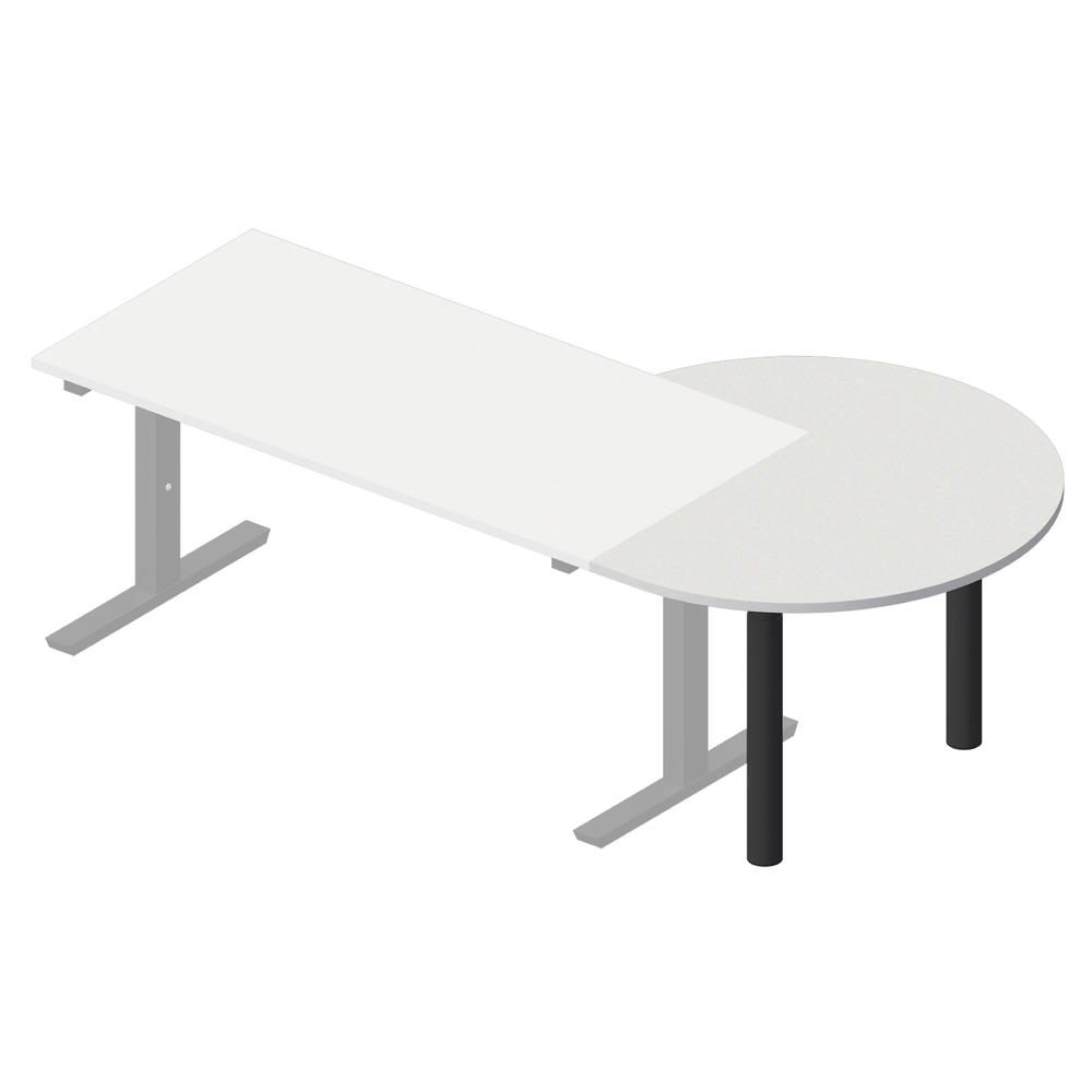 Anbauplatte 3/4 Kreis PROFI MODUL | Lichtgrau | Tiefschwarz RAL 9005