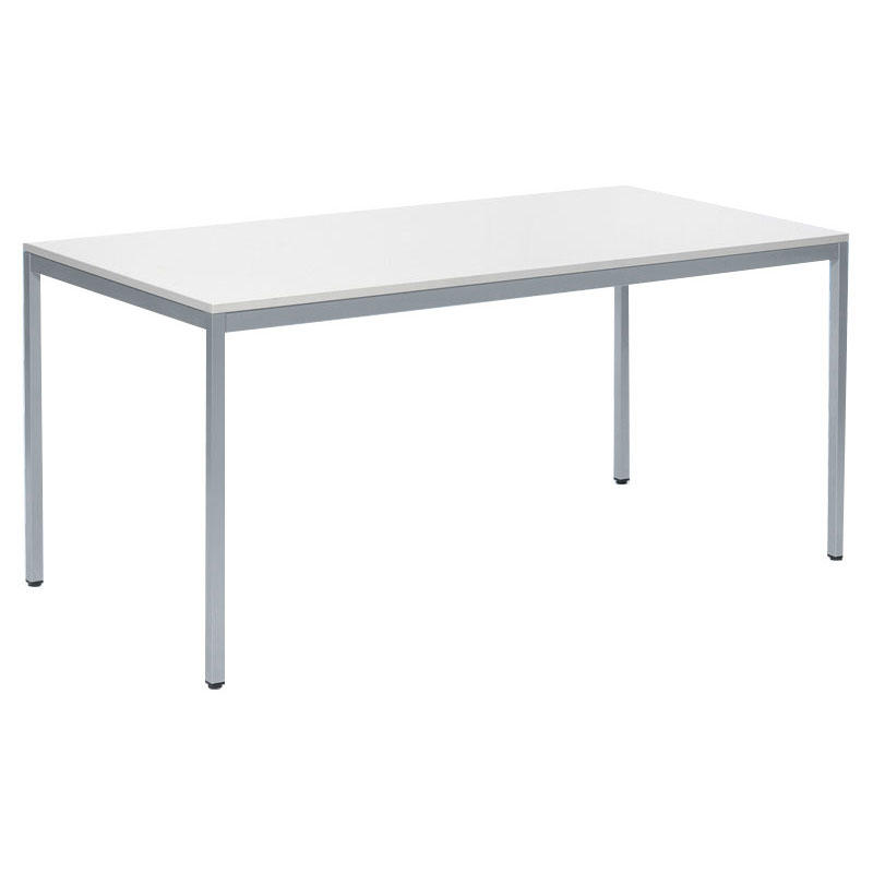 Konferenztisch BASE-MODUL | Weiß | 2000 | 800 | Alusilber RAL 9006 | Rechteck