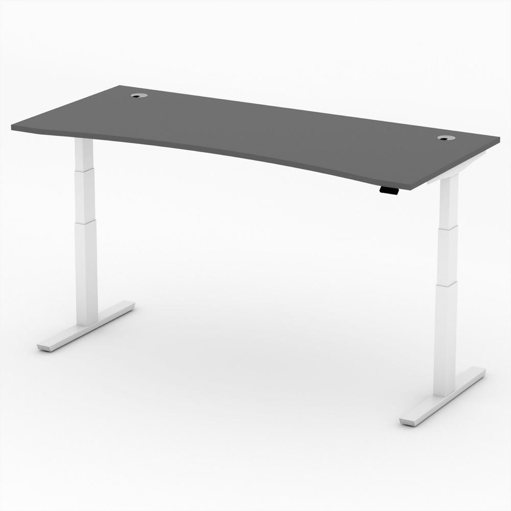 Sitz-/ Stehschreibtisch Cockpit PROFI MODUL | Anthrazit | 1800 | Weiß