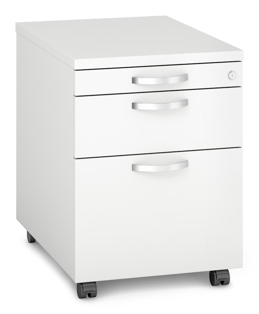 Rollcontainer PROFI MODUL | Weiß | 600 | 1 + 1 Schübe + 1 Hängeregistratur