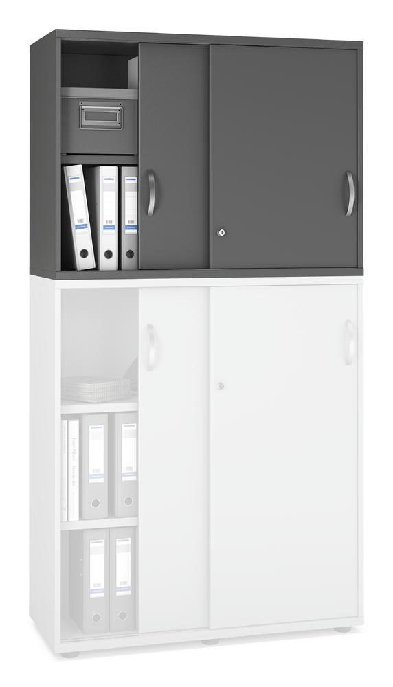 Schiebetüren-Aufsatzschrank PROFI MODUL | Anthrazit | 1000 | 750 mm (2 OH)