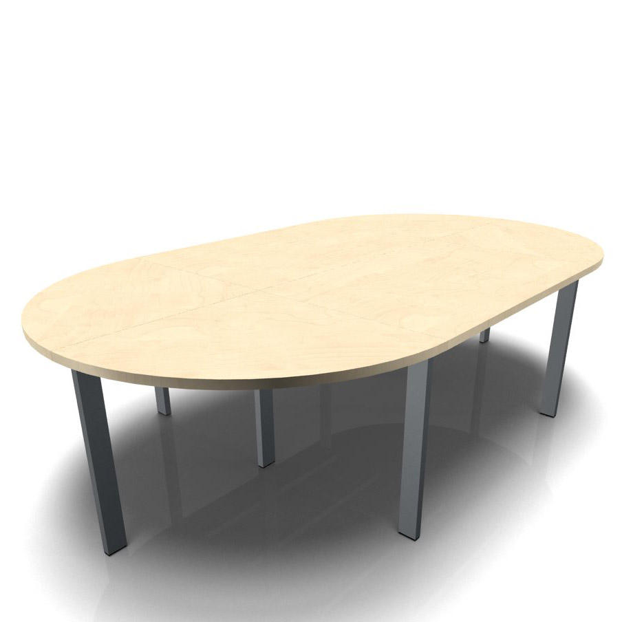 Konferenztisch DELTA-ORBIS | Ahorndekor | 3200 | Oval, 8 Sitzplätze | Dunkelgrau RAL 7012