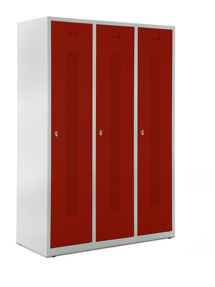 Garderobenspinde SYSTEM SP1 bodenstehend | Rubinrot RAL 3003 | Bodenstehend | 400 | Drehriegelverschluss