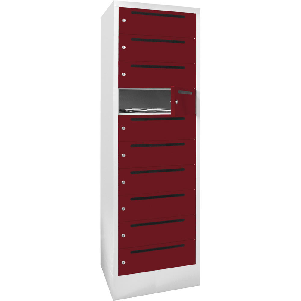 Postverteilerschrank | Rubinrot RAL 3003 | 400 | 10