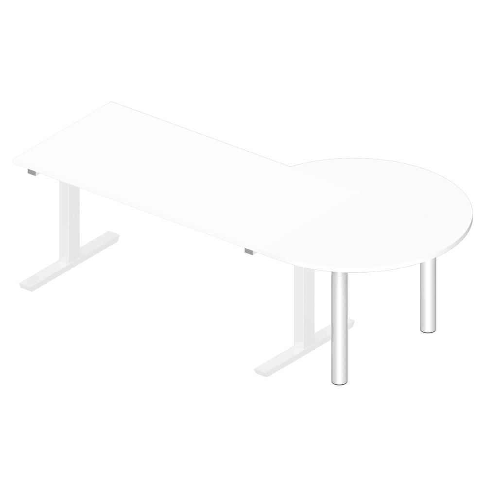 Anbauplatte 3/4 Kreis PROFI MODUL | Weiß | Alusilber RAL 9006