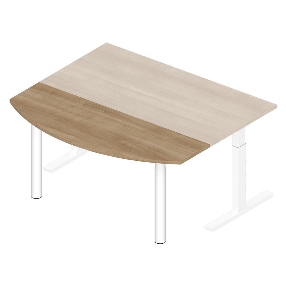 Anbauplatte gerundet PROFI MODUL | Nussdekor | Weiß RAL 9016
