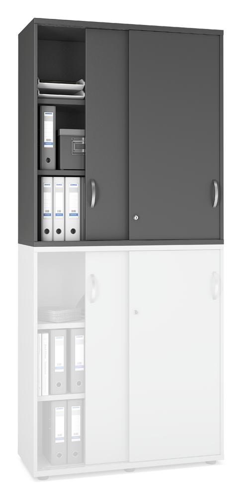 Schiebetüren-Aufsatzschrank PROFI MODUL | Anthrazit | 1000 | 1110 mm (3 OH)