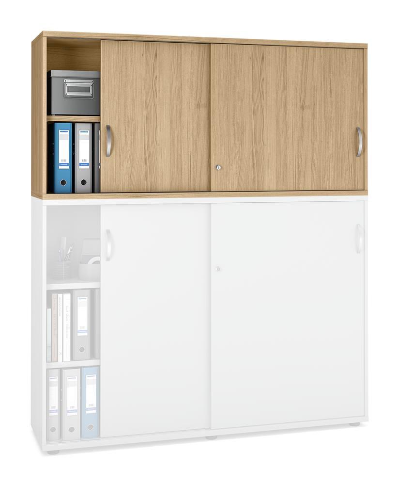 Schiebetüren-Aufsatzschrank PROFI MODUL | Eiche hell | 1600 | 750 mm (2 OH)
