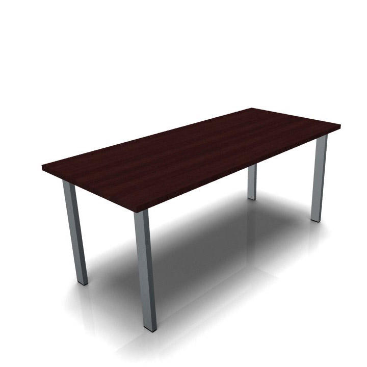 Konferenztisch DELTA-ORBIS | Wenge | 1600 | Rechteckig, 4 Sitzplätze | Dunkelgrau RAL 7012