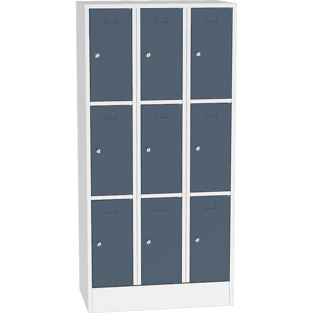 Schließfach-Stahlschrank SYSTEM SP1 COLOR | Blaugrau RAL 7031 | 300 | Zylinderschloss