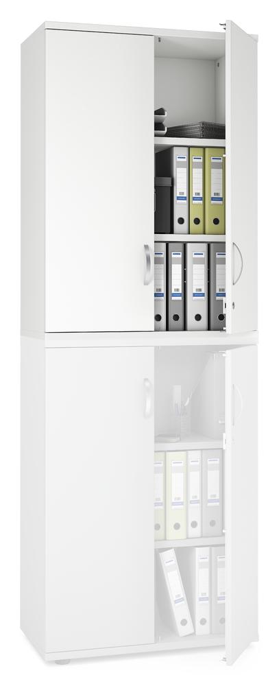 Flügeltüren-Aufsatzschrank PROFI MODUL | Weiß | 800