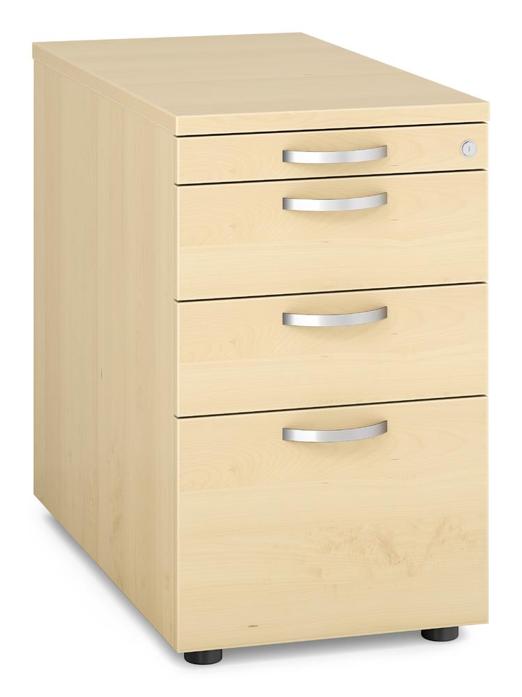 Standcontainer PROFI MODUL | Ahorndekor | 800 | 1 + 2 Schübe + 1 Hängeregistratur