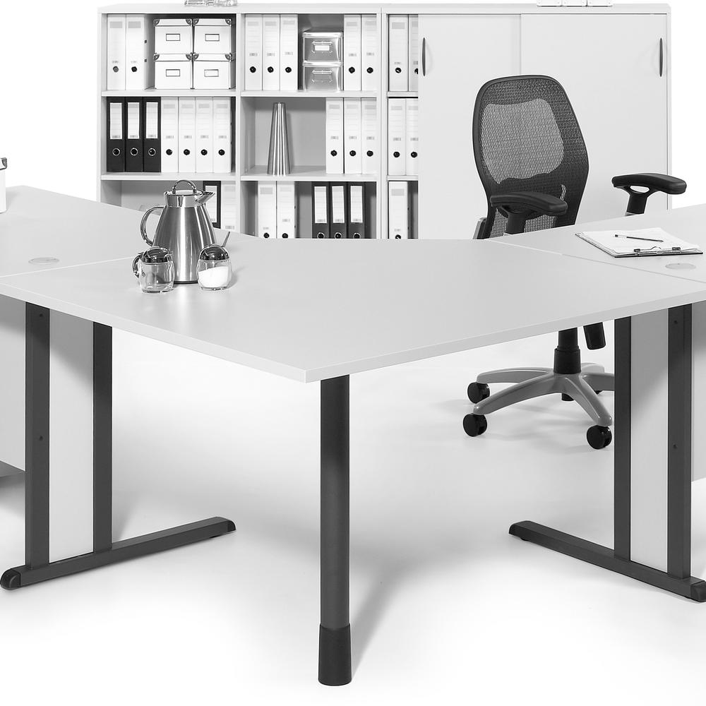 Verkettungsplatte MULTI MODUL | Lichtgrau | Anthrazitgrau RAL 7016 | 90° Quadrat