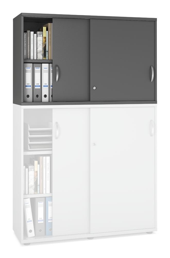 Schiebetüren-Aufsatzschrank PROFI MODUL | Anthrazit | 1200 | 750 mm (2 OH)