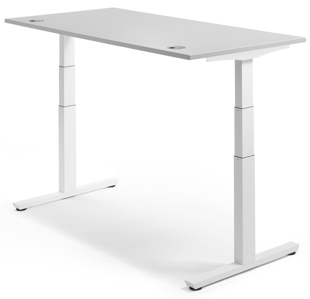 Höhenverstellbarer Schreibtisch COMFORT II PROFI MODUL | Lichtgrau | 2000 | Weiß