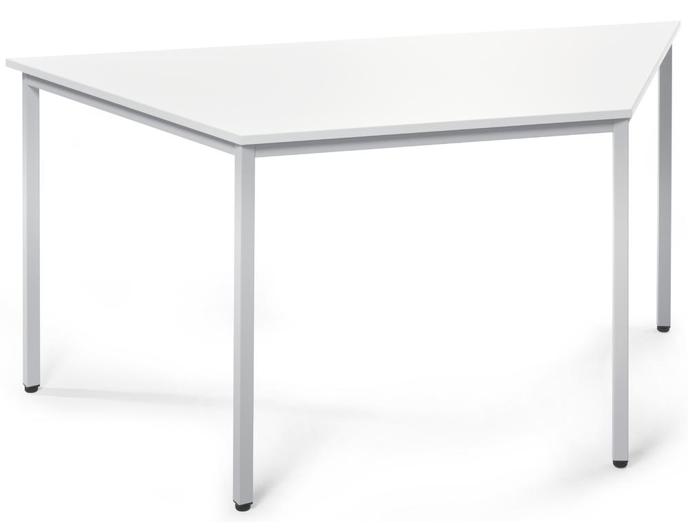 Konferenztisch BASE-MODUL | Weiß | 1600 | 690 | Alusilber RAL 9006 | Trapez