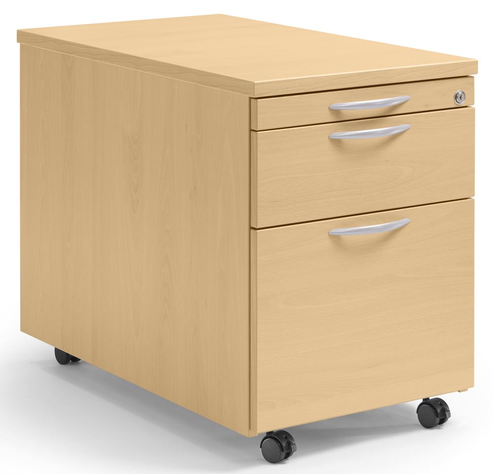 Rollcontainer MULTI MODUL | Buchedekor | 800 | 1 + 1 Schübe + 1 Hängeregistratur