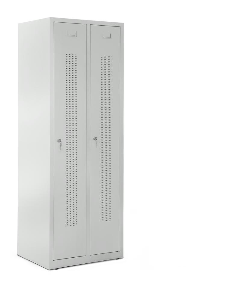 Garderobenspinde SYSTEM SP1 bodenstehend | Lichtgrau RAL 7035 | Bodenstehend | 300 | Zylinderschloss
