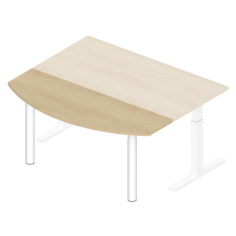 Anbauplatte gerundet PROFI MODUL | Buchedekor | Weiß RAL 9016