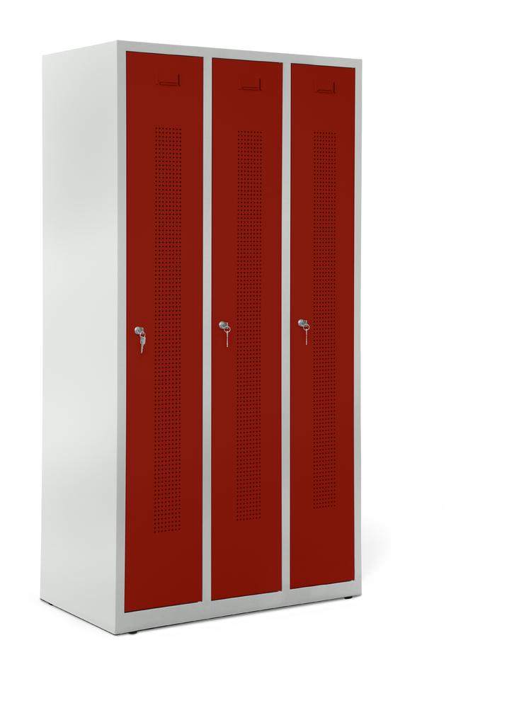 Garderobenspinde SYSTEM SP1 bodenstehend | Rubinrot RAL 3003 | Bodenstehend | 300 | Zylinderschloss