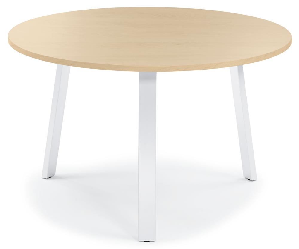 Konferenztisch DELTA RIO | Ahorndekor | Weiß RAL 9016 | 1000