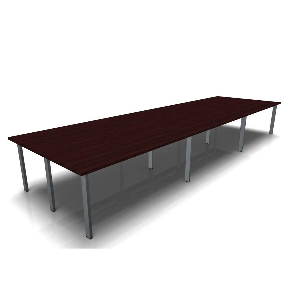 Konferenztisch DELTA-ORBIS | Wenge | 4800 | Rechteckig, 16 Sitzplätze | Dunkelgrau RAL 7012