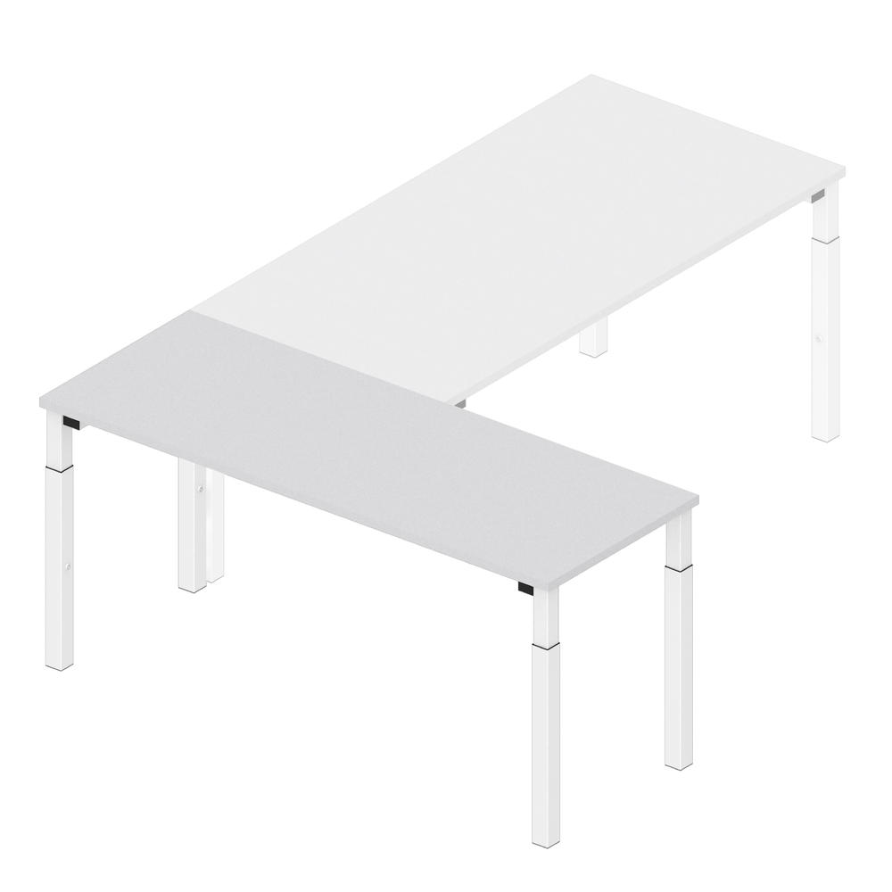Anbautisch 1600 4-Fuß PROFI MODUL | Lichtgrau | Weiß RAL 9016
