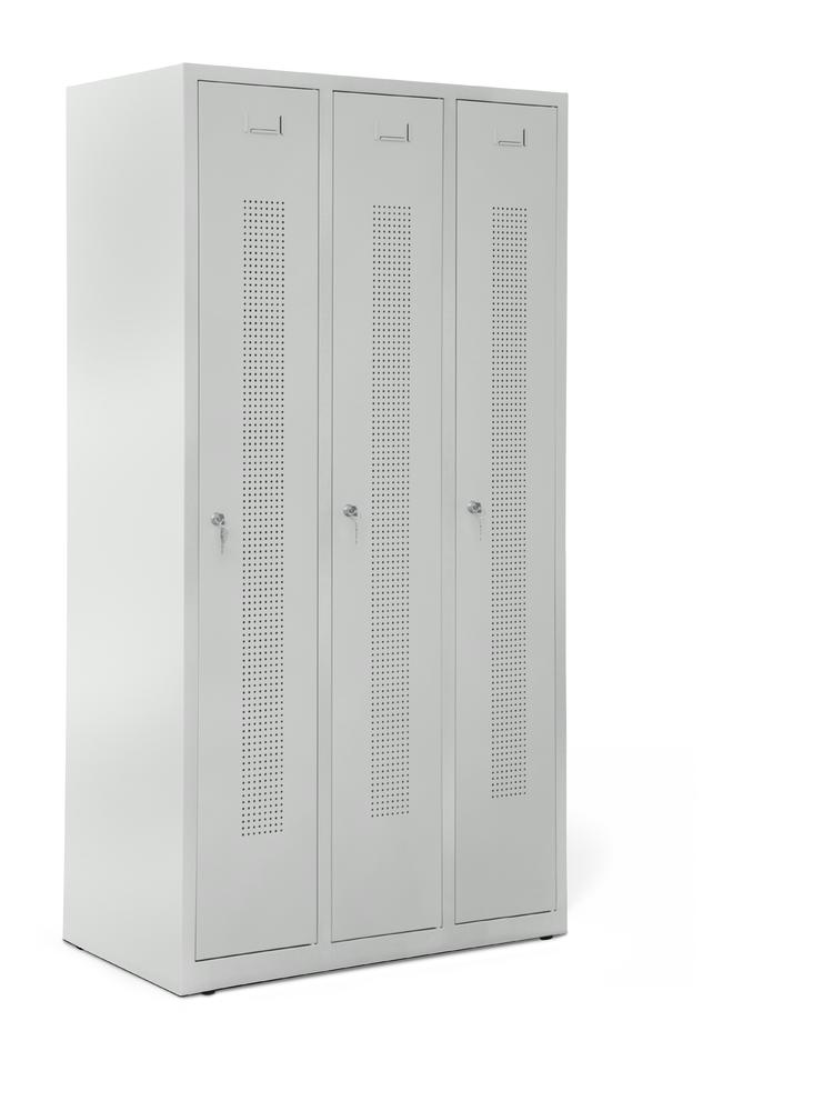 Garderobenspinde SYSTEM SP1 bodenstehend | Lichtgrau RAL 7035 | Bodenstehend | 300 | Zylinderschloss