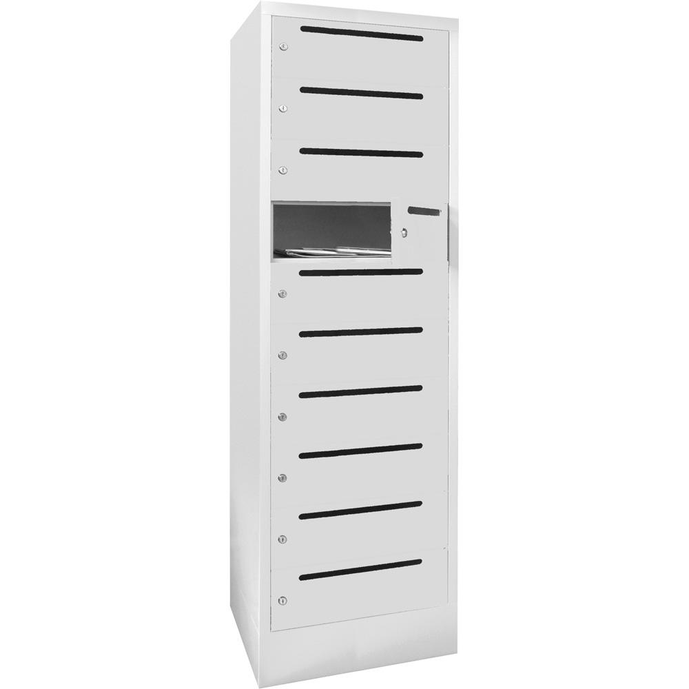Postverteilerschrank | Lichtgrau RAL 7035 | 400 | 10