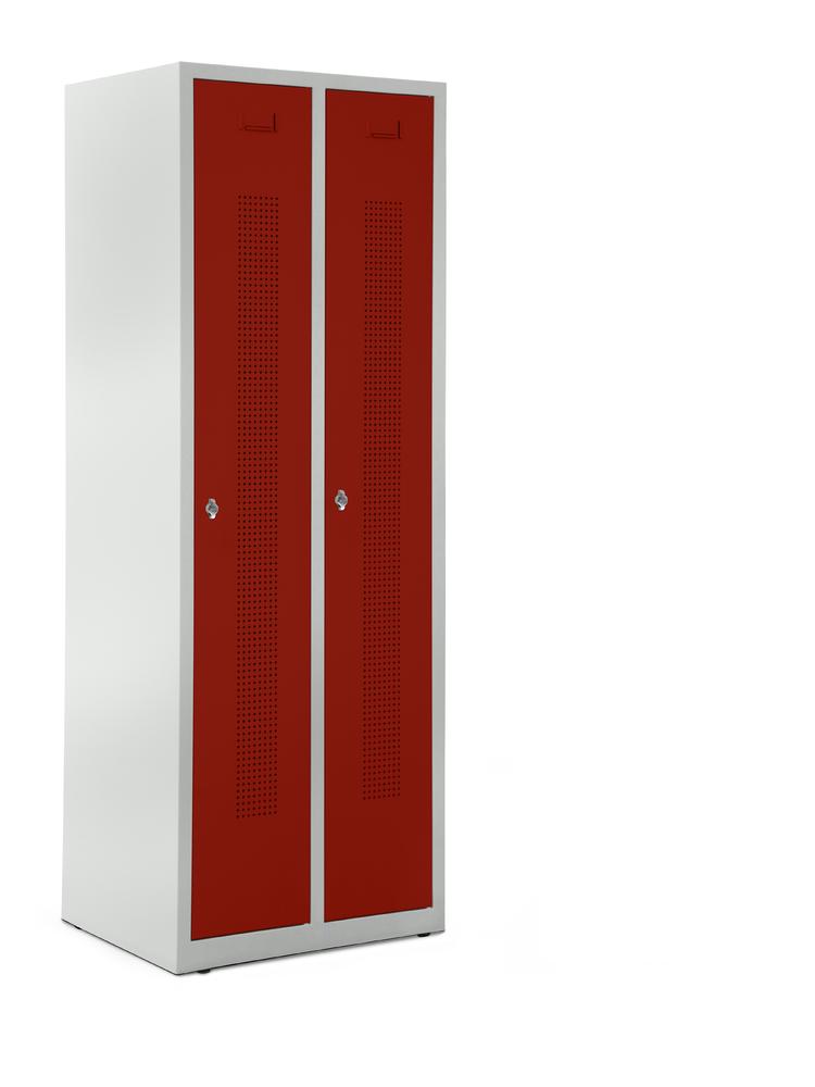 Garderobenspinde SYSTEM SP1 bodenstehend | Rubinrot RAL 3003 | Bodenstehend | 300 | Drehriegelverschluss