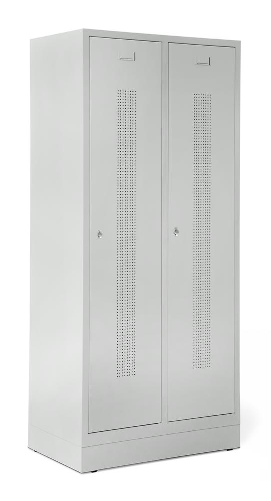 Garderobenspinde SYSTEM SP1 mit Sockel | Lichtgrau RAL 7035 | mit Sockel | 400 | Drehriegelverschluss