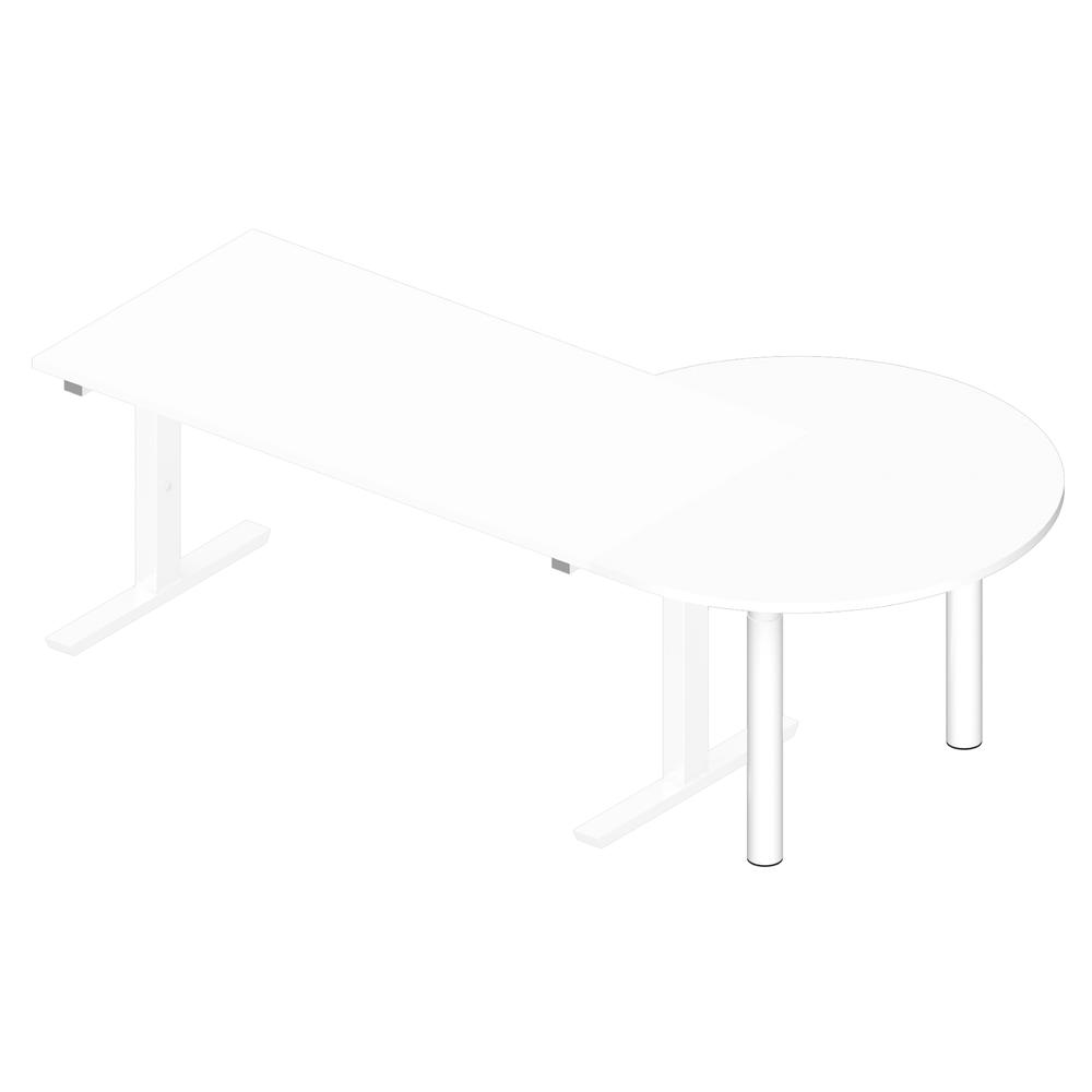 Anbauplatte 3/4 Kreis PROFI MODUL | Weiß | Weiß RAL 9016
