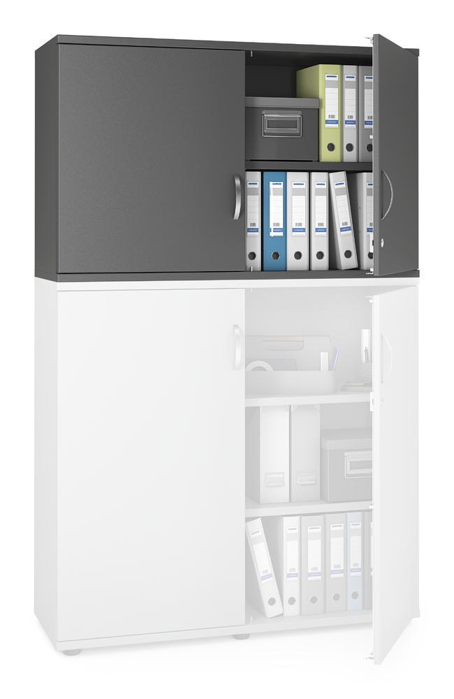 Flügeltüren-Aufsatzschrank PROFI MODUL | Anthrazit | 1200 | 750 mm (2 OH)