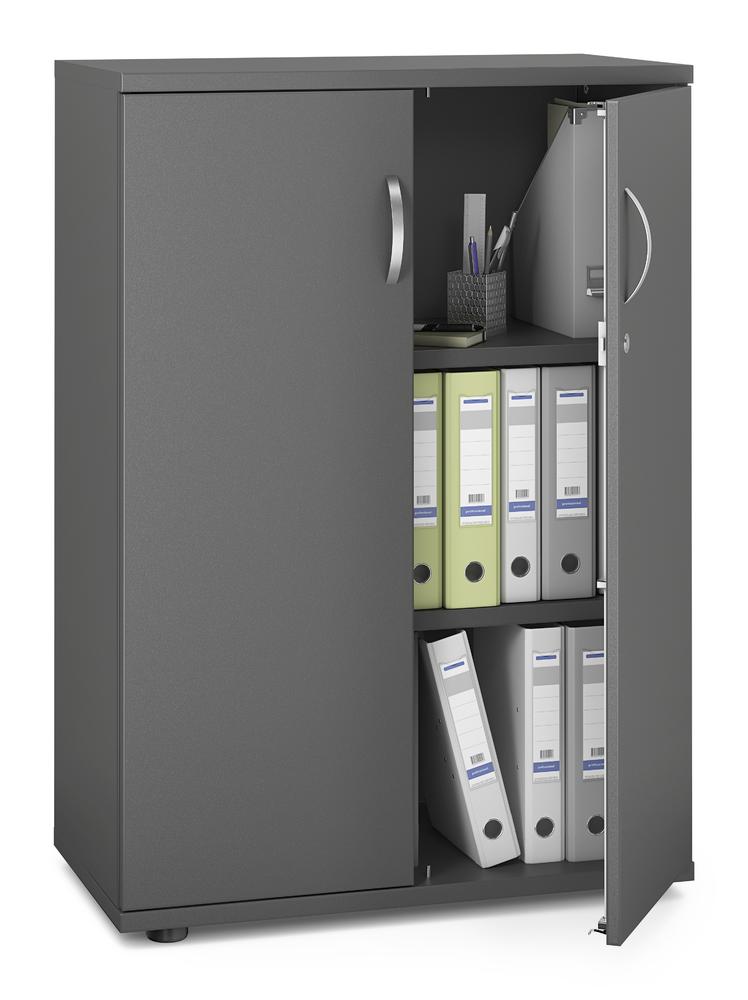 Flügeltürenschrank PROFI MODUL | Anthrazit | 800 | Türanschlag Mitte | 1140 mm (3 OH)
