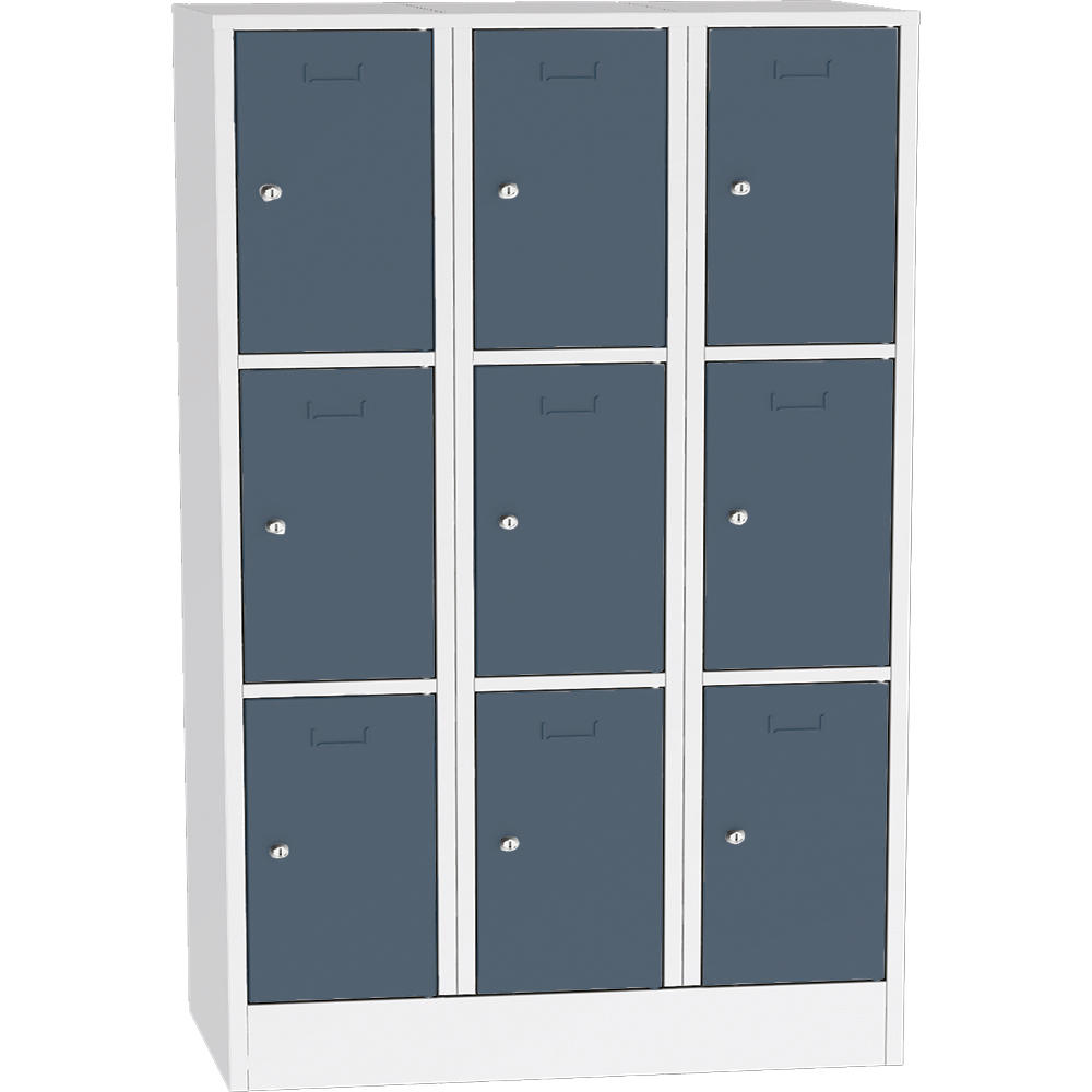 Schließfach-Stahlschrank SYSTEM SP1 COLOR | Blaugrau RAL 7031 | 400 | Zylinderschloss