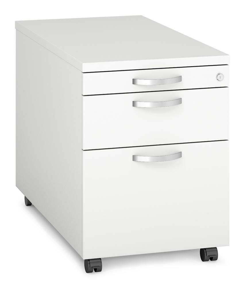 Rollcontainer PROFI MODUL | Weiß | 800 | 1 + 1 Schübe + 1 Hängeregistratur
