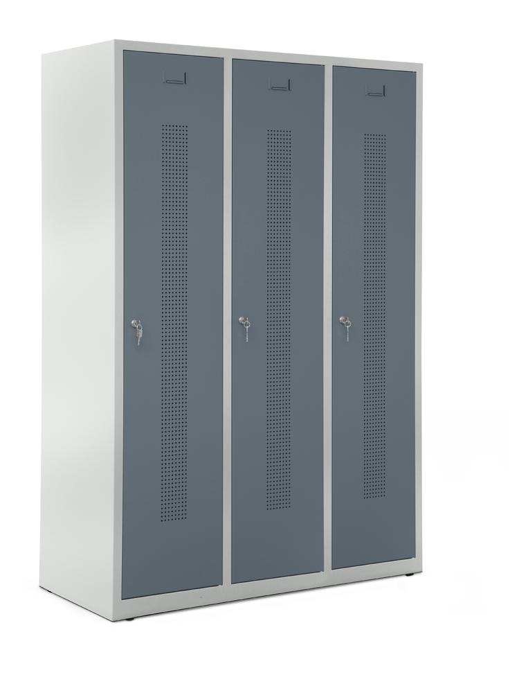 Garderobenspinde SYSTEM SP1 bodenstehend | Blaugrau RAL 7031 | Bodenstehend | 400 | Zylinderschloss