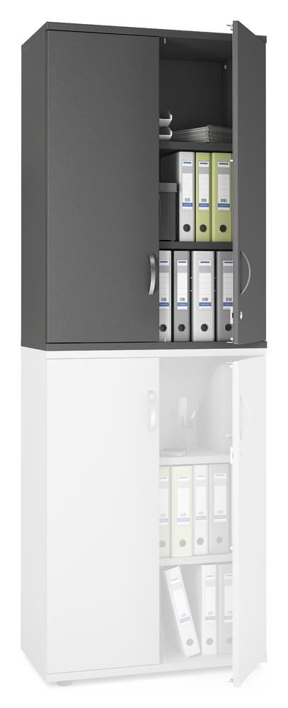 Flügeltüren-Aufsatzschrank PROFI MODUL | Anthrazit | 800 | 1110 mm (3 OH)
