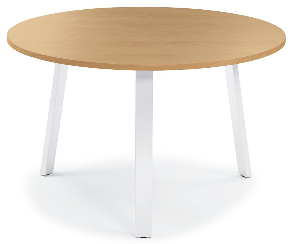 Konferenztisch DELTA RIO | Buchedekor | Weiß RAL 9016 | 1200