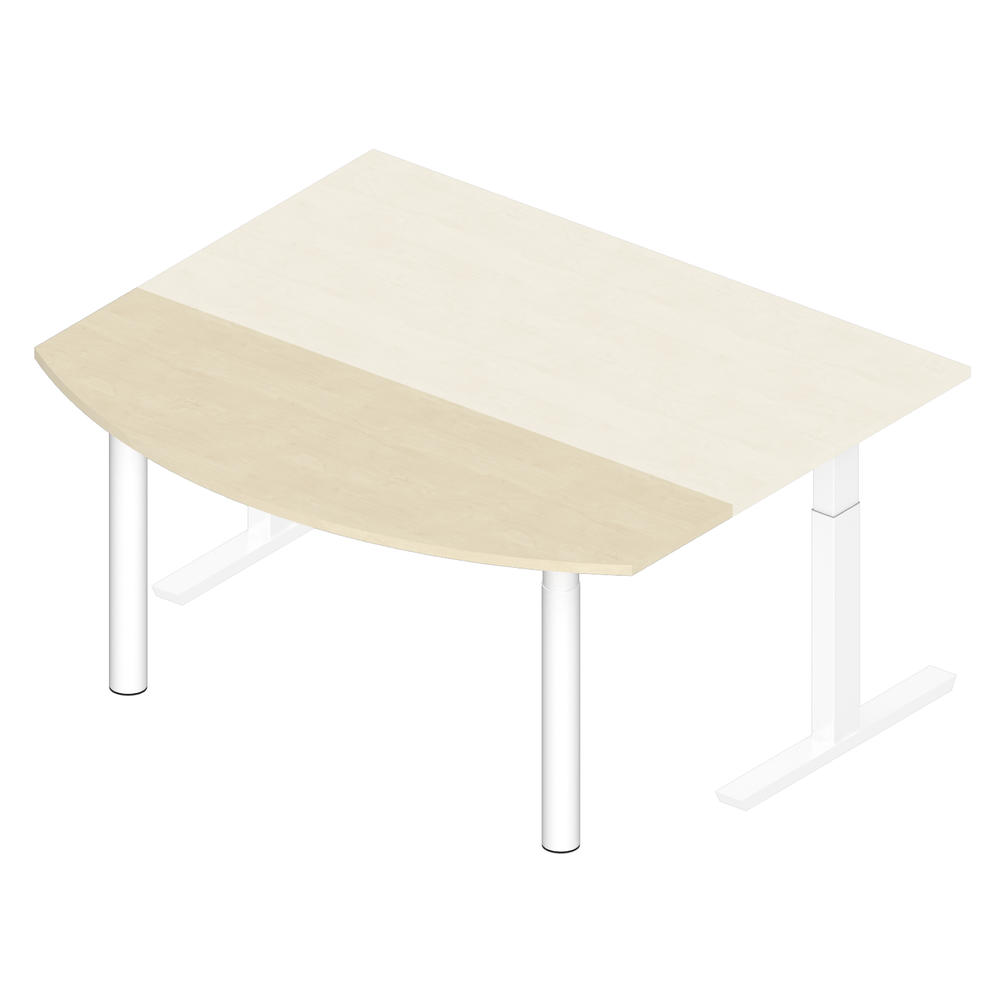 Anbauplatte gerundet PROFI MODUL | Ahorndekor | Weiß RAL 9016