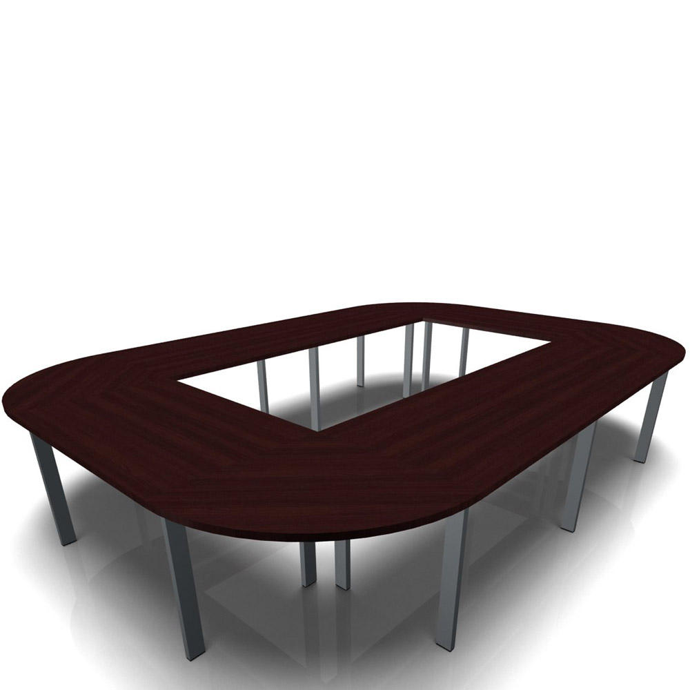 Konferenztisch DELTA-ORBIS | Wenge | 4800 | Rechteckig, 16 Sitzplätze | Dunkelgrau RAL 7012